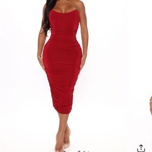 All ruched and ready midi dress